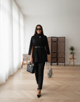 Celestine | Cape Belt Coat in Schwarz