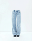 Brunilda | Hochtaillierte Damenjeans mit Weitem Bein