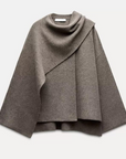 Cape Mantel für Damen mit asymmetrischem Design – Weicher und warmer Stoff für Herbst und Winter 0
