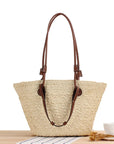 Große Umhängetasche Damen aus 100% Raffia – Handgefertigte Boho-Strandtasche für den Sommer 0