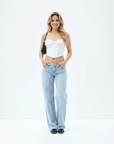 Brunilda | Hochtaillierte Damenjeans mit Weitem Bein