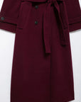 Burgunderfarbener Wintermantel Damen aus Polyester und Wolle – Elegantes Design für jeden Anlass 5