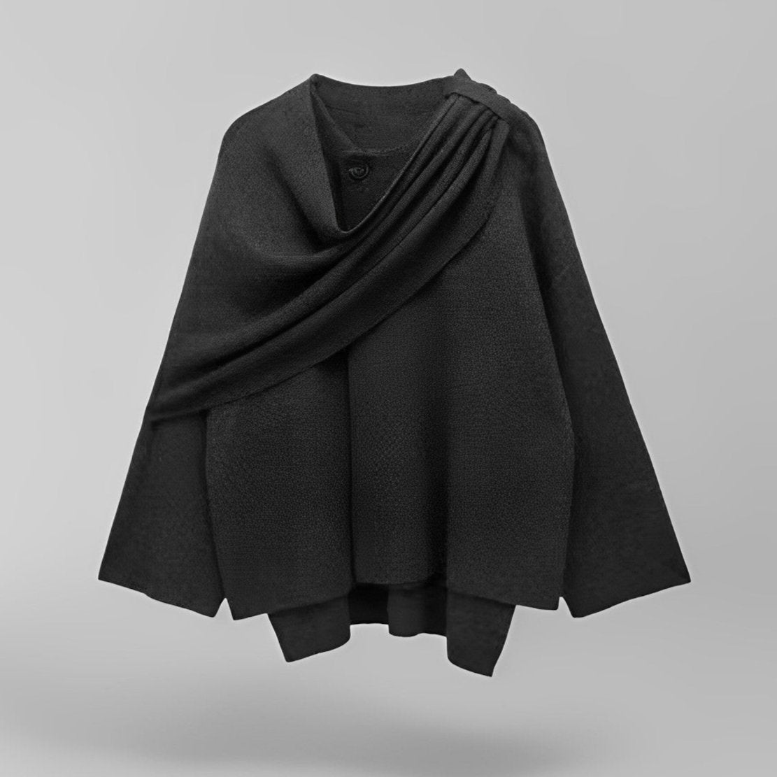 Cape Mantel für Damen mit asymmetrischem Design – Weicher und warmer Stoff für Herbst und Winter 5