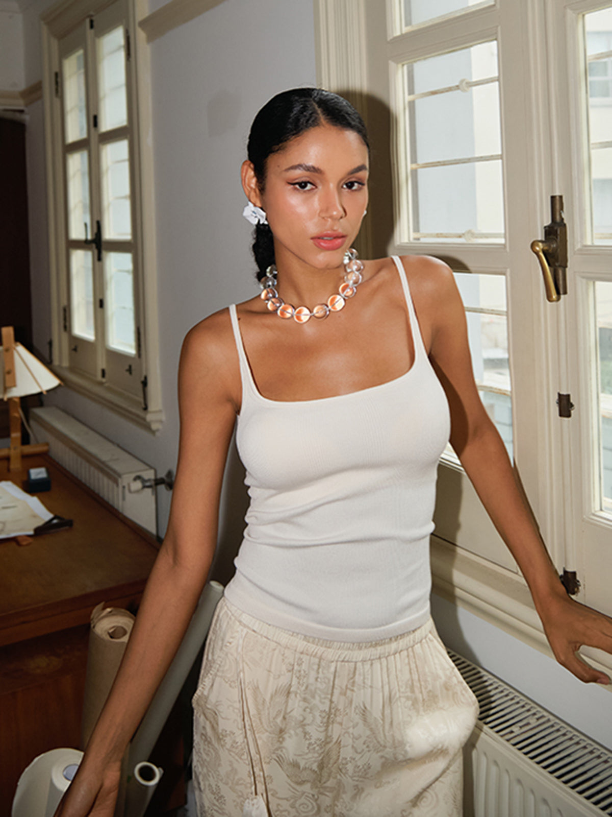 Damen Spaghettiträger Tank Top aus Rippenstoff – Bequem und Luftig für Sommer, Ideal für Freizeit und Festivals, Größen S-XL 9