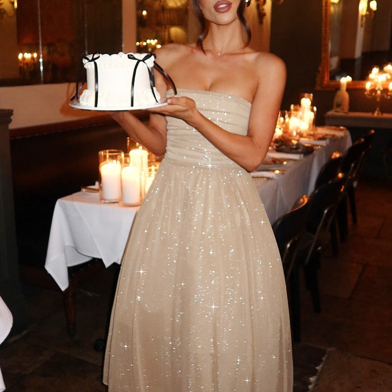 Elegantes Festliches Damenkleid mit Pailletten – Knielange Midi-Jurk für Hochzeitsgast und besondere Anlässe 3