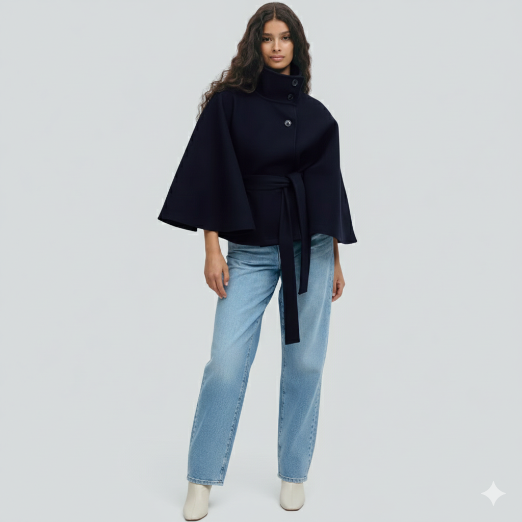 Ernestina | Cape Belt Mantel aus luxuriöser