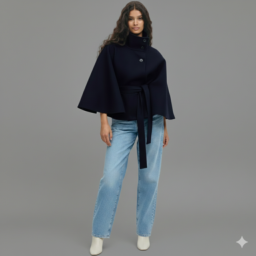 Ernestina | Cape Belt Mantel aus luxuriöser