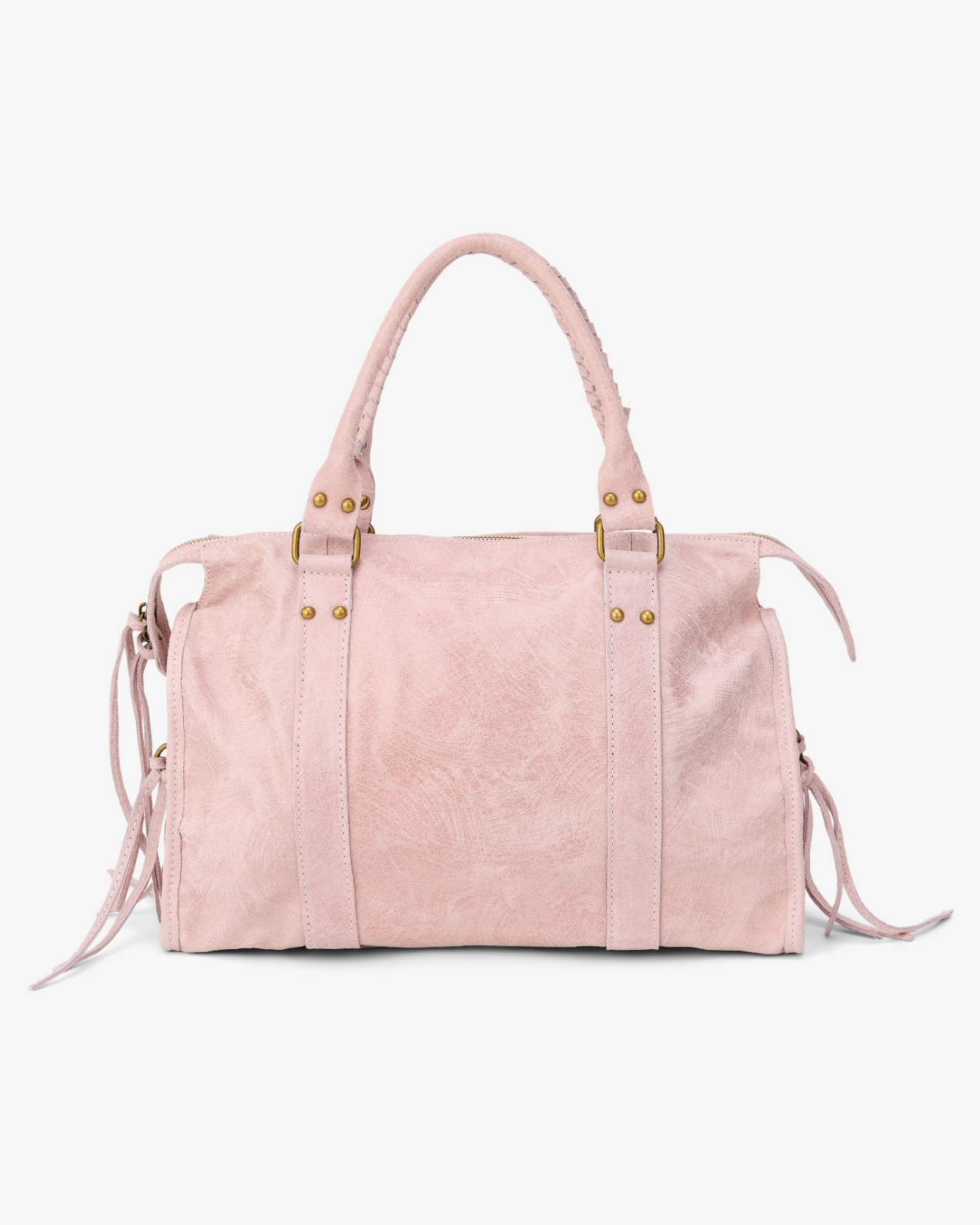 Große Mädchen Tasche aus 100% italienischem Leder für 16-Zoll-MacBook – Vanillerosa mit goldenen Details und praktischen Fächern 1