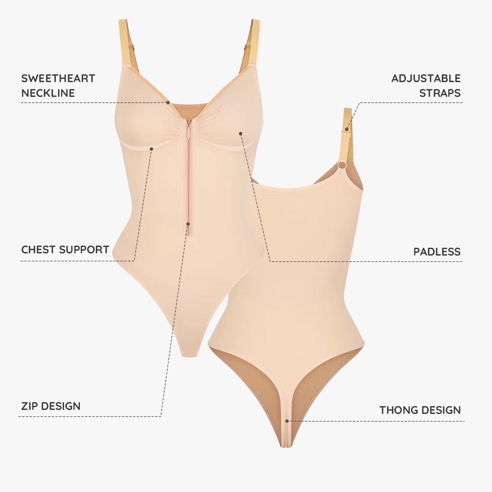 Hochwertiger Damen Bodysuit aus Bildhauermaterial – Elegant Konturierte Passform für Komfort und Stil 3
