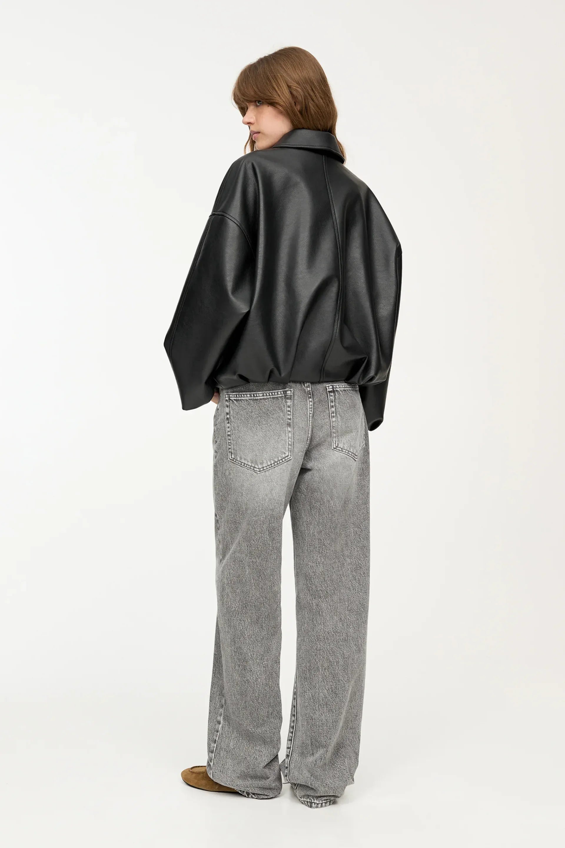 Übergroße Damenjacke aus echtem Leder in Schokoladenbraun – Klassische Bomberjacke für jede Gelegenheit 7