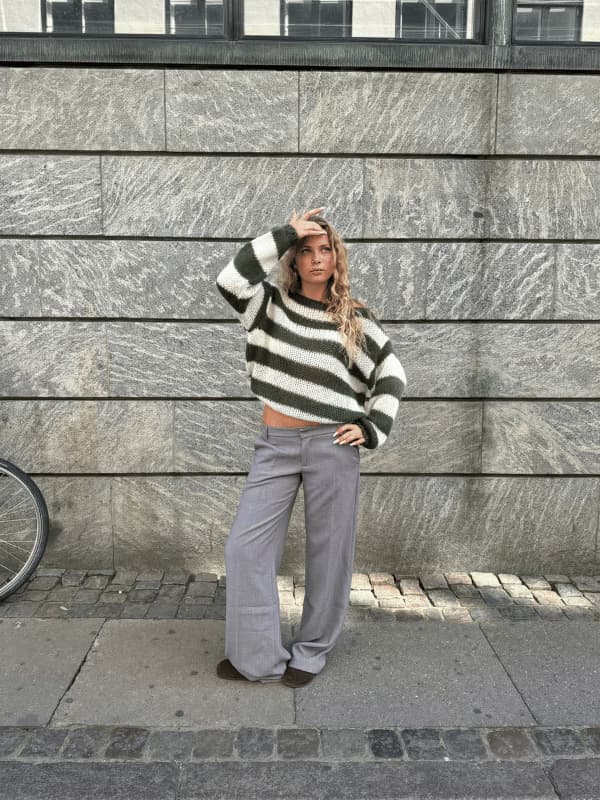 Übergroßer Winterpullover mit Streifenmuster – Bequemer Strickpullover für kühle Tage 8