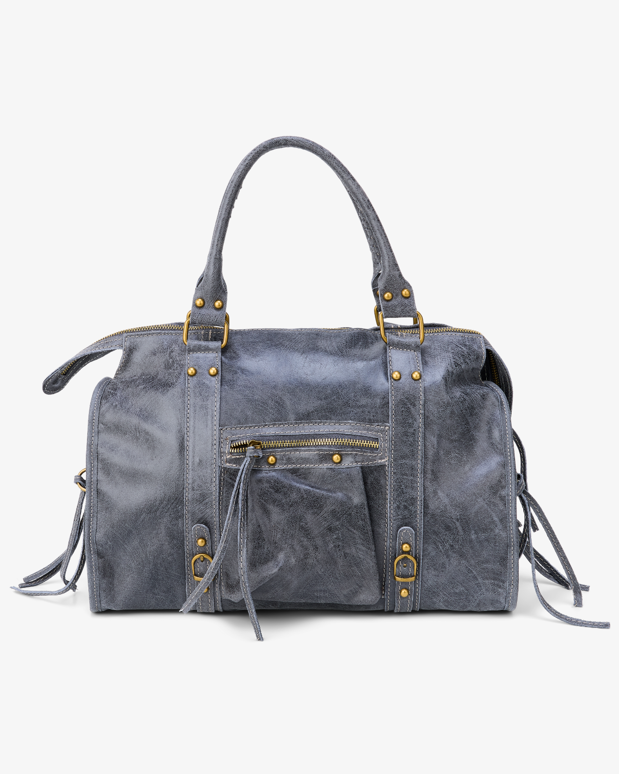 Vintage Mädchen Tasche aus 100% echtem Leder in Blau – Geräumig für 16-Zoll-MacBook mit Goldenen Details 0